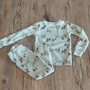 Carter's Kids Pajamas in Green with Deer Print
